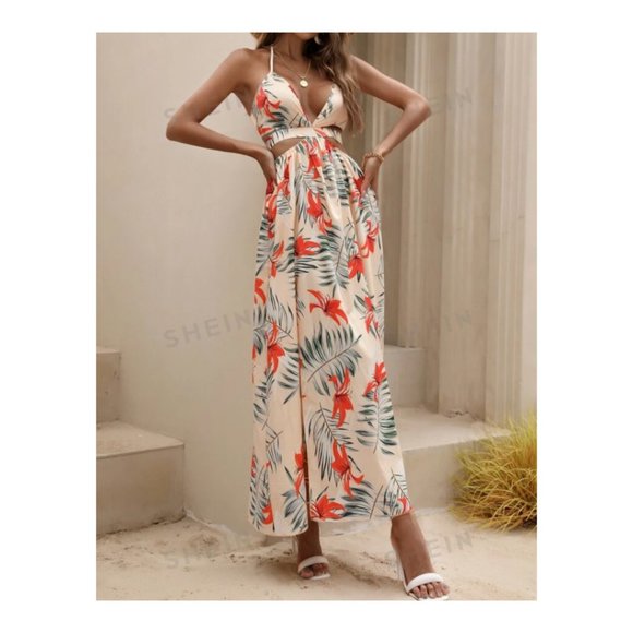 Halter Sundress with Side and Back Cut-Out and Front Slit EXTRA LARGE NIB - Picture 5 of 10